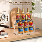 IEEK Coffee Syrup Rack Organizer 2-Tier 6 Syrup Bottles Holder Stand for Coffee Bar,Clear Acrylic Bottle Storage Shelf With Anti Slip Pad for Syrup/Wine/Kitchen Coffee Station,Countertop Wine Rack