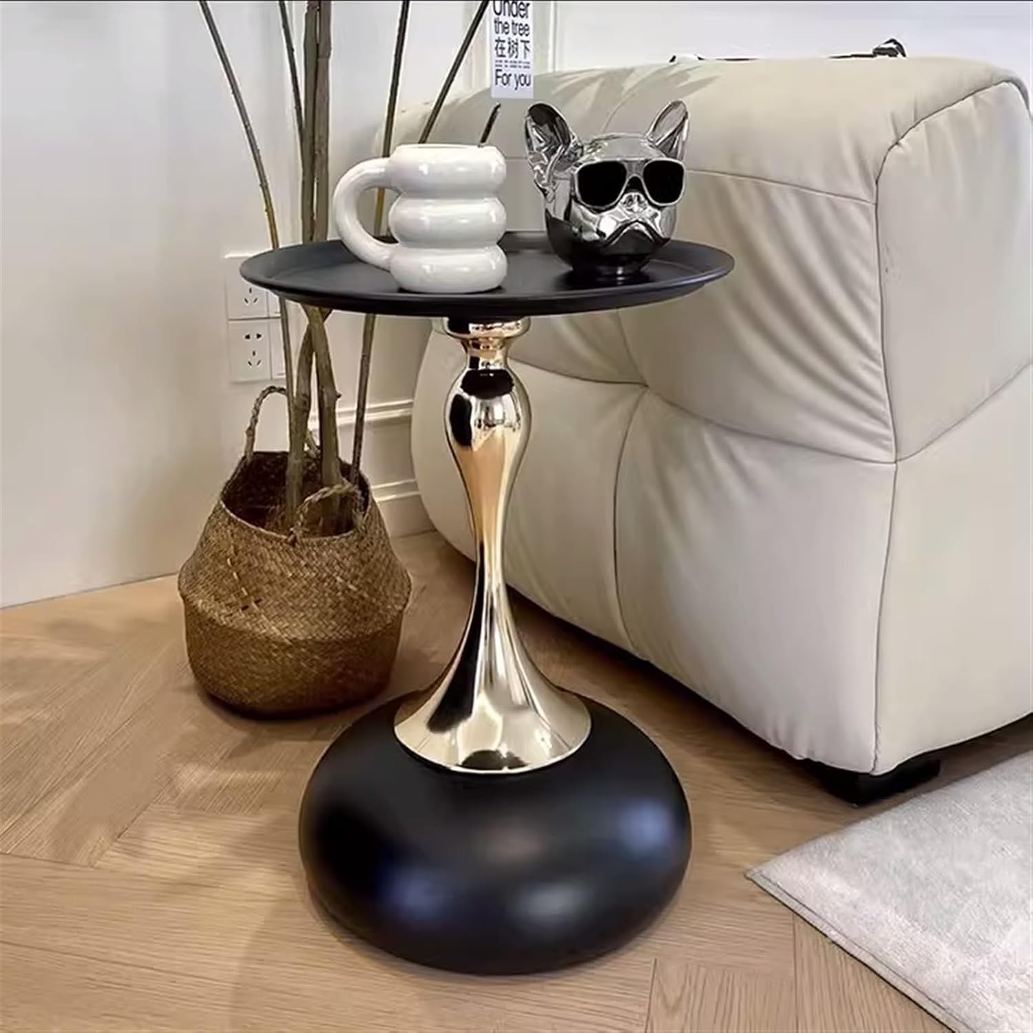 Center Table Sofa Side Several, Mini Simple Home Bedroom Bedside Table, Creative Corner Cabinet Storage Shelf(Black)