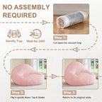 4FT Large Bean Bag Chair for Adults - Big Boneless Floor Chair with Foam Filling, Oversized Bean Bag Sofa for Reading and Gaming in Bedroom, Living Room, Dorm, Pink