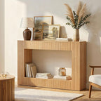 MAHANCRIS Modern Console Table, 47.2'' Entryway Table with Storage, Fluted Couch Table Behind Sofa, for Entrance, Foyer, Living Room, Bedroom, Dining Room, Natural CTNA2501