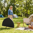DWVO 48" Round Folding Table Black Heavy Duty Plastic Outdoor Indoor Portable Banquet Card Table with Thick Top and Strong Steel Frame for Picnic Camping Party Event Hosting Solutions