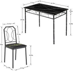 VECELO 5 Piece Dining Table Set for 4, Dinette with Chairs for Kitchen, Breakfast Nook, Small Space,Easy Assembly