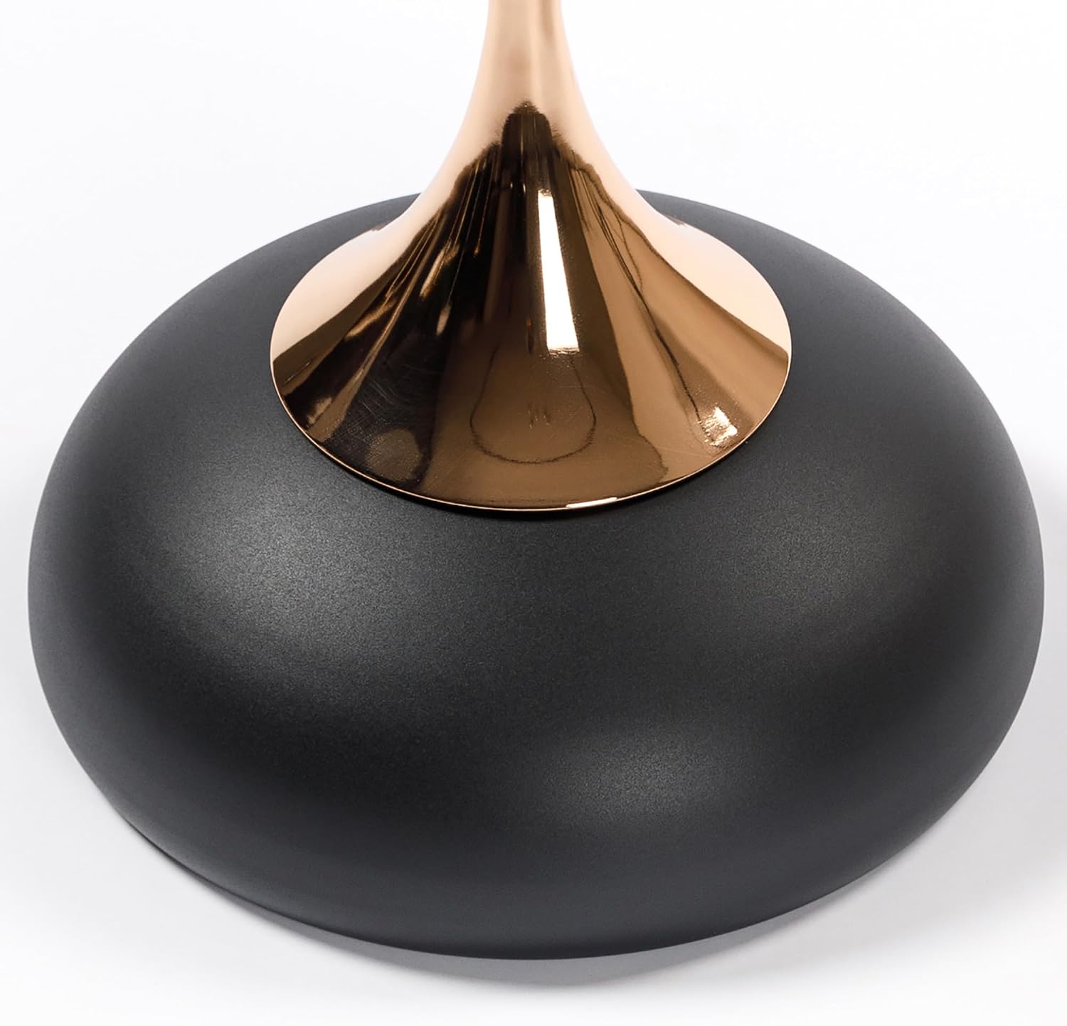 15.7" Round Side Table Gold Metal Pedestal, Hourglass Mermaid Tail Art Deco End Table, Modern Minimalist Accent Drink Martini Table for Small Spaces, Living Room Apartment Cafe (Black)