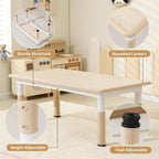 Hulaibit Kids Table and 4 Chairs Set, Height Adjustable Toddler Table and Chairs Set, Graffiti Desktop Children Activity Table for Ages 3-8, Daycare, Classroom, Home