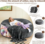 Big Bean Bag Chairs for Adults ，6FT Bean Bag Chair with Filler Memory Foam Chair Super Soft Plush, Living Room Furniture, Suitable for bedrooms, Comfy Lounge Reading Chairs
