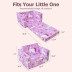 Kids Couch, 2-in-1 Toddler Sofa Fold Out, Soft Toddler Chair for Boys and Girls, Convertible Sofa to Lounger- Ideal for Napping, Reading, and Playing