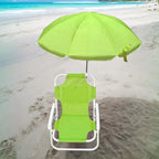Kids Beach Chair with Umbrella Foldable & Detachable Beach Chair with Canopy, Lightweight and Sturdy Outdoor Seat for Camping, Travel, Lawn, Green #