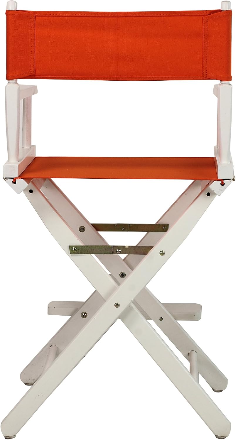 Casual Home 24" Director's Chair White Frame with Tangerine Canvas, Counter Height