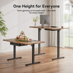 HLDIRECT Electric Standing Desk, Extra Large 71 x 31.5 Inches Height Adjustable Table with Outlets, Sit Stand Computer Desk with Drawers for Home Office, Ergonomic Rising Workstation, Rustic Brown