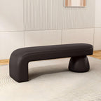 Modern Rectangular Entryway Hallway Shoe Benches, Narrow Upholstered Creativity Wood Bedroom Bench Seating, Upholstered End of Bed Bench (Orange-Leather, 39.4" L x 16" W x 18" H)