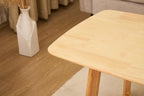 Mid-Century Modern Rectangular Coffee Table, Solid Wood Small Coffee Table with Unique Z-Shaped Legs, Minimalist Natural Wood End Table for Living Room, Apartment, Small Space, Easy Assembly