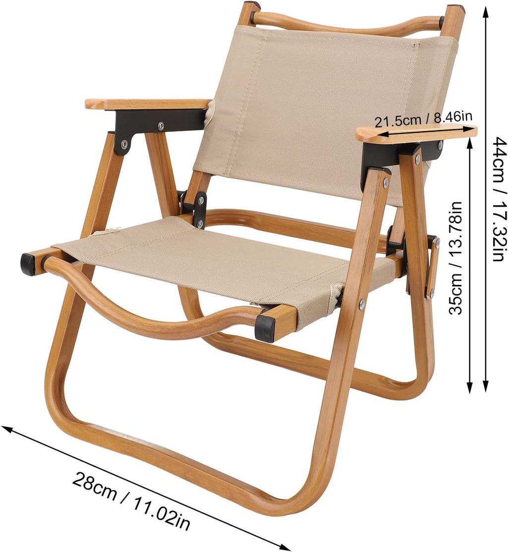 Zopsc Kids Folding Camping Chair, Portable Children Camp Chair with Aluminum Frame Wood Grain Canvas, Outdoor Toddler Seat for Beach