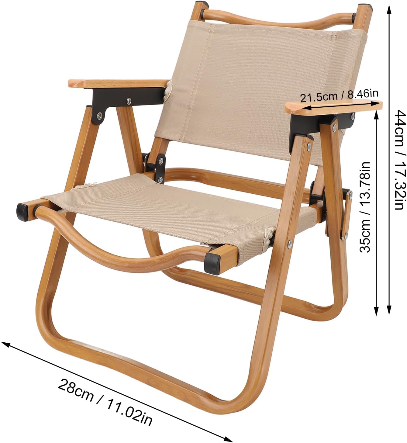 Zopsc Kids Folding Camping Chair, Portable Children Camp Chair with Aluminum Frame Wood Grain Canvas, Outdoor Toddler Seat for Beach