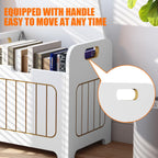 Aenuert White Wooden Storage Chest, Small Cube Storage Box Organizer with Handles, Storage Bin for Books and Clothes, Square Side Table for Entryway, Living Room or Bedroom