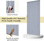60" x 80" PVC Accordion Door Interior, Suitable for Opening Width 49"-60", Trimmable Height & Width, Room Dividers for Pantry Laundry Closet RV, Strong Magnet Folding Doors, Easy to Install, Grey