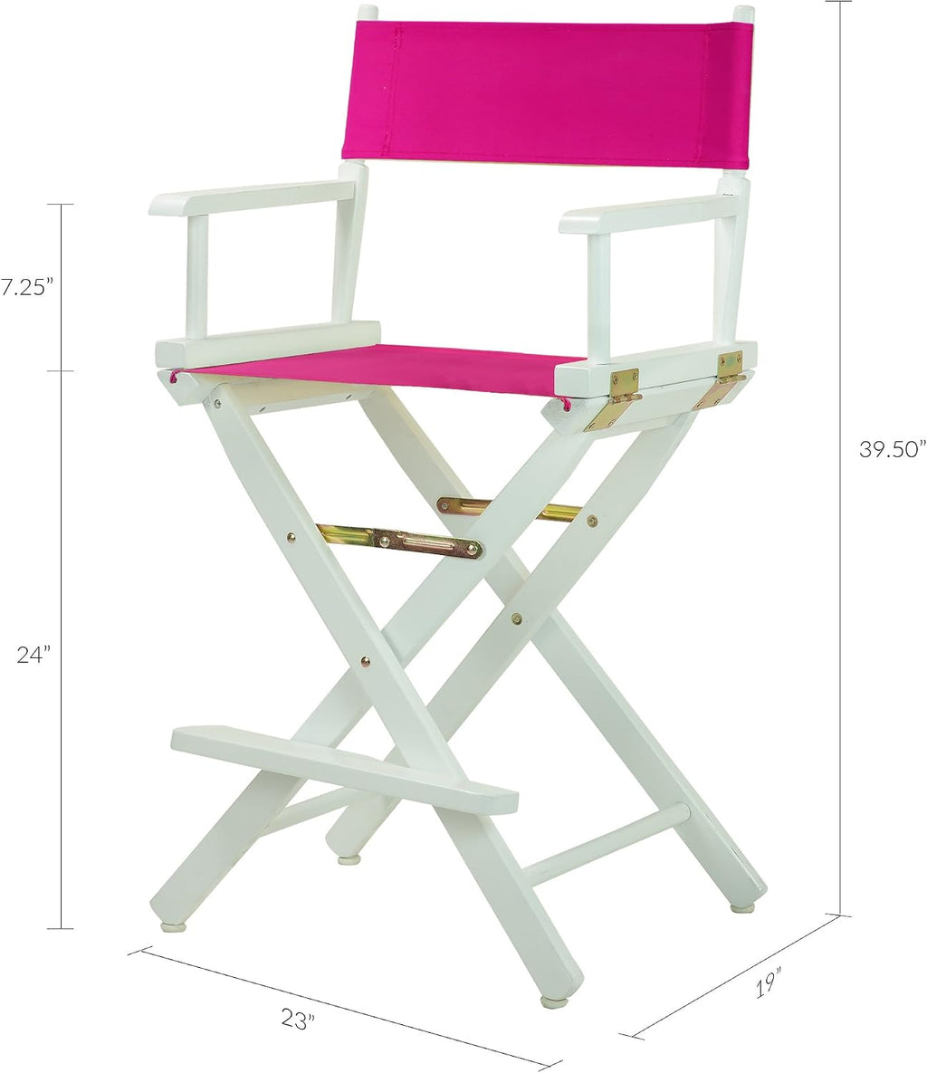 Casual Home 220-01/021-30 Director Chair 24" - Counter Height WhiteFrame/Magenta Canvas