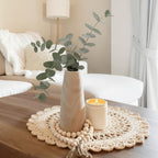 Natural Wood Vase for Dried Flowers - 9 Inch Decorative Wooden Vase, Warm Neutral Farmhouse Boho Decor for Living Room Bedroom Table Shelf