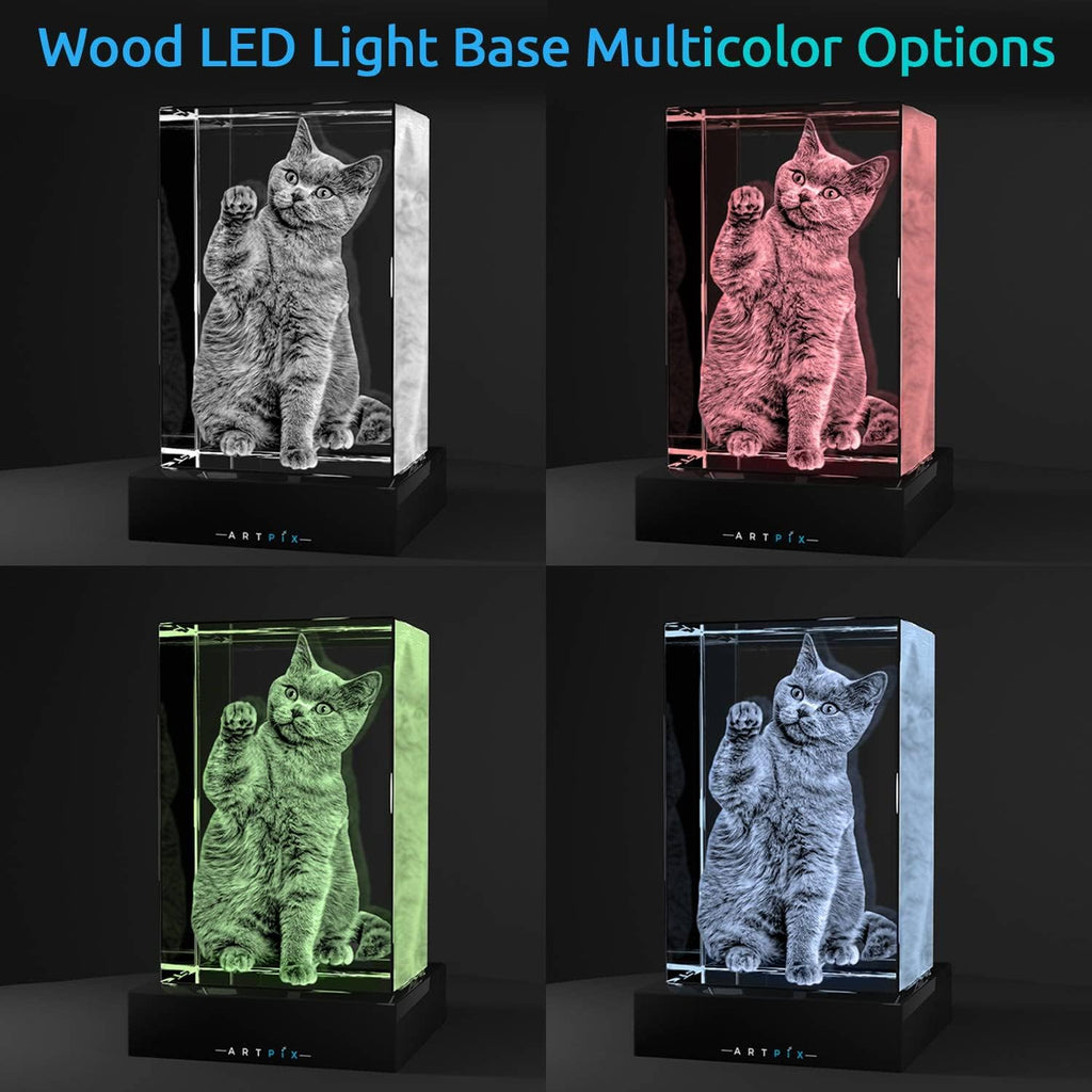 ArtPix 3D Premium Crystal Photo, Personalized Gifts for Father, Dad, Men, Husband, Grandpa, Great Customized Gift With Your Own Photo for Mom, Wife, Women, Custom Glass 3D Laser Etched Picture Frame
