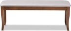 Baxton Studio Cornelie Modern and Contemporary Transitional Grey Fabric Upholstered and Walnut Brown Finished Wood Dining Bench
