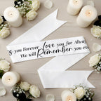 Fanfanwin Funeral Sash Memorial Wreath Sash Funeral Ribbon Celebration of Life Ribbon for Casket or Wreath Flower Memorial Service Honor the Loved Ones 58x4'' (White,Love You for Always)