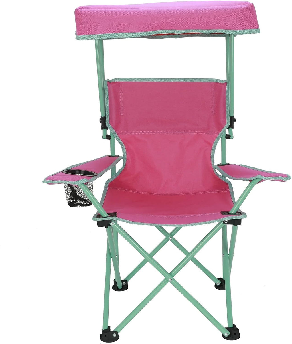 Kids Canopy Chair with Safety Lock (125 lb. Capacity), Pink/Green
