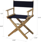 American Trails Extra-Wide Premium 18" Director's Chair Natural Frame with Navy Canvas