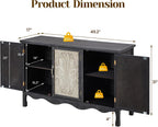 FansaFurn Buffet Sideboard with Storage Set of 2, 31'' Farmhouse Sideboard with Storage, Wooden Cabinet with Doors for Kitchen, Living Room, Black