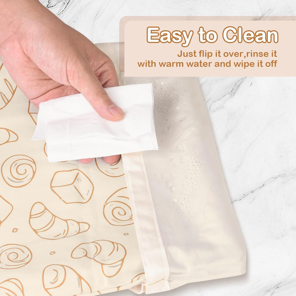 LAKE OF FIRE 16.9"x12.6" Reusable Bread Storage Bags for Homemade Bread with Reusable 2 Sourdough Proofing Covers,Food Cloth Bag Storage Box (Beige + Bread)