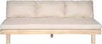 Merax 5 Piece Paito 8-Seaters Conversation Set, All-Weather Acacia Wood L-Shaped Sofa with Side Tables and 3-Seater Sofa Bed with Cushions,Outdoor Sectional Couch Set for Backyard, Light White+Sand