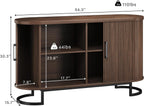 HUAHUU Sideboard Buffet Cabinet with Storage, 54.3" Storage Cabinet with Sliding Door & Adjustable Shelf, Mid Century Modern Coffee Bar Console Table for Kitchen, Entryway, Walnut
