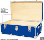 Rhino Trunk & Case Classic Camp & College Trunk with Wheels. 30"x17"x13", 1500+ lbs Capacity - Many Colors, Soft-Close Lid. Strong, USA Made Summer Camp Footlocker and Secure Dorm Storage Chest