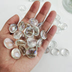 HappyFiller 5 LB Clear Glass Beads for Vase,Glass Marbles Gems Stones for Vase Fillers,Flat Bottom Round Top,Home Decoration,Fire Pit, Floral Centerpieces,Aquarium Fishbowl Pebbles,Approx 480~500 pcs