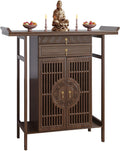 Meditation Shrine Buddhist Altar Table - Buddha Pooja Spiritual Prayer for Saints At Home Greek Altar Catholic Loved Ones Ancestral Counter for My Jesus Ofrenda Table,Walnut/47.2Inch