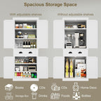Flamaker 72" Kitchen Pantry Cabinet, Tall Pantry Storage Cabinet with Drawer and 4 Adjustable Shelves, Freestanding Pantry Cupboard Cabinet for Kitchen, Dining Room and Living Room (White)