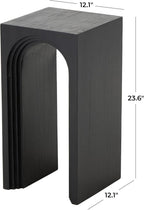 Deco 79 Wood Side End Accent Table Cutout Arch End Table, Side Table 12" x 12" x 24", Black