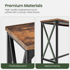 CHOEZON 55'' Bar Table, Kitchen Dining Table with Power Outlet and Footrest, Industrial Style, for Pub, Living Room, Rustic Brown and Black TBT09UBF