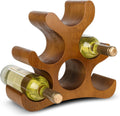 Countertop Wine Rack - 6 Bottle Wooden Wine Rack - Freestanding Wine Bottle Holder Stand - Wine Storage Rack for Cabinet Pantry Bar Kitchen