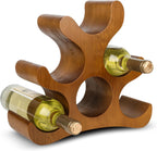 Countertop Wine Rack - 6 Bottle Wooden Wine Rack - Freestanding Wine Bottle Holder Stand - Wine Storage Rack for Cabinet Pantry Bar Kitchen