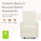 Delta Children Dove Recliner Chair – Manual Recliner with 2 Positions and Glide Motion - Greenguard Gold Certified, Pearl Boucle
