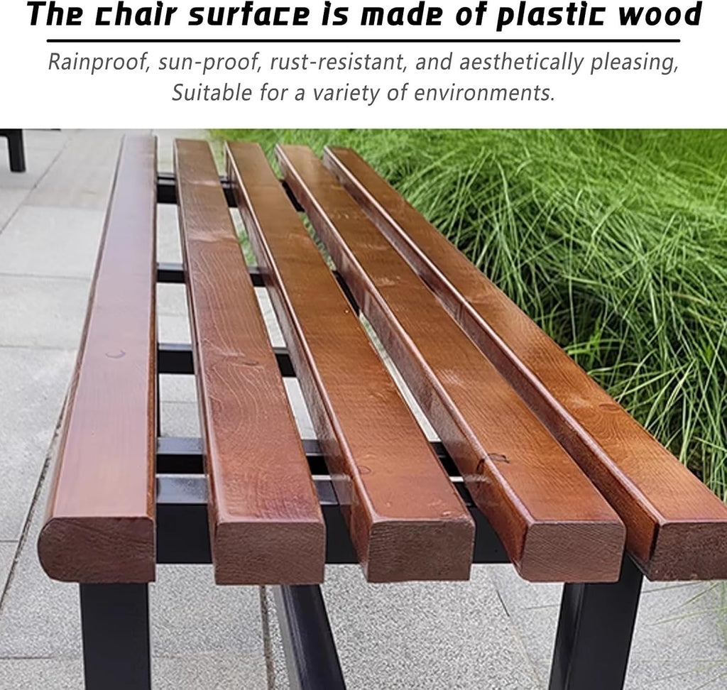 Patio Benches for Outdoors Solid Wood Seat More Stable and Durables not Easy to Shake Strong and Durables for Patio Lawn Balcony Yard Porch and Indoor(Dark Wood Grain,120cm/47in)