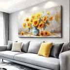 MHARTK66 Canvas Large Flower Field Paintings For Bedroom Wall Art For Living Room Farmhouse Sunflower Wall Decor Vintage Poster Art Prints Artwork For Walls Kitchen Pictures Decorations For Home