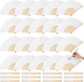 28pcs White Paper Folding Hand Fans,8.3 Inch Bulk Paper Fans Foldable Handheld Fan for Women, Wedding Party Favors, DIY Crafts, Photography Props
