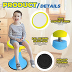 AOBOTE Kids Wobble Swivel Stool, 15.7" Height Wiggle Stool for Ages 6+, 360° Rotatable Active Learning Chair, Flexible Seating for Classroom & Home, Improves Posture & Focus, Blue