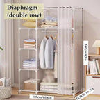 Portable Wardrobe - Heavy-Du Steel e with Hanging Rod & STO Cartment - Black, Single Row - Perfect for Clothes nizat & Space-Saving Soluts