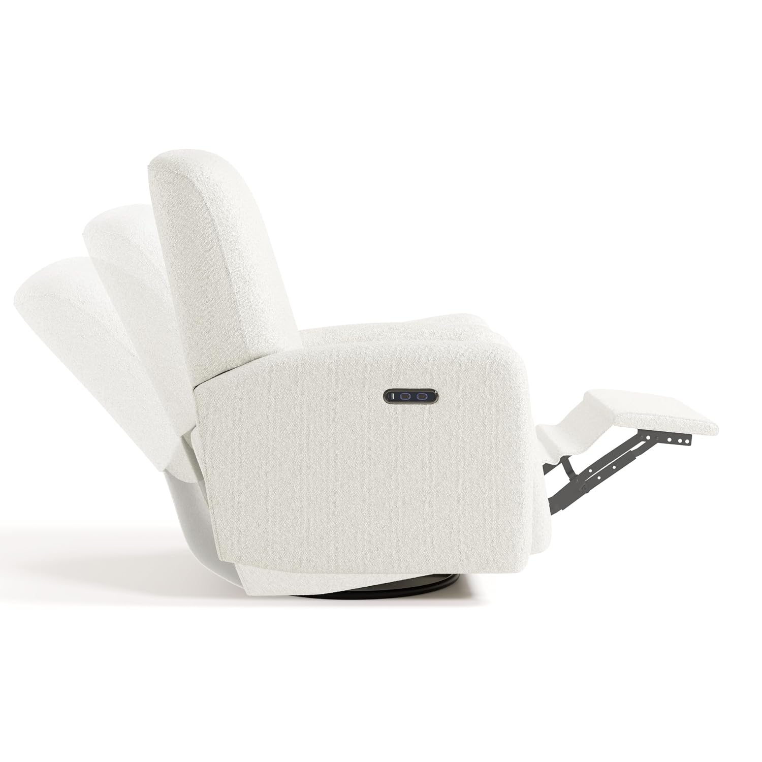 Graco Bellwood Power Recliner Swivel Glider (Ivory Boucle) – Electronic Power Recliner for Nursery, Includes Dual-USB Charging Port for USB-A & USB-C, Glider Rocking Chair with Full Recline