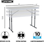 Lifetime Commercial Height Adjustable Folding Utility Table, 4-Foot