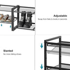 Garden 4 you Shoe Rack - Expandable Shoe Organizer for Closet, Metal Shoe Shelf Organizer, Stackable Adjustable Shoe Storage Shelf for Entryway, Garage, Door Entrance (3-Tier)