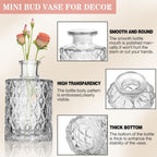12pcs Mini Bud Vases As Wedding Centerpieces for Tables,Clear Bud Vases for Flowers,Small Flower Vases Suitable for Birthday Party,Anniversary,Wedding Reception,Baby Shower (Clear)