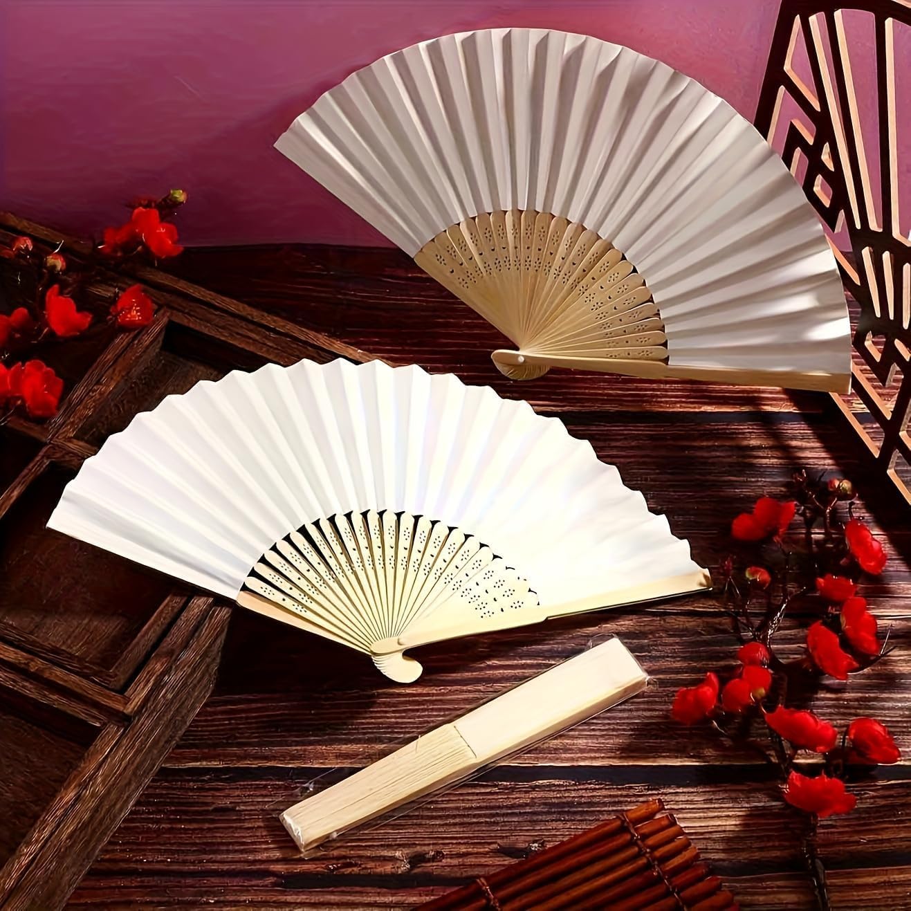 Foldable Handheld Fan Set, Wedding Gifts & Party Favors, Decorative Practical Fans for Wedding Party, 9 Pcs Set