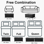 AmasSmile Footrest Ottoman Bench with Storage,34Inch Black Leather Footstool, Coffee Table, Padded Seat, Storage Chest,Blanket Store with Flipping Lid for Livingroom and Bedroom
